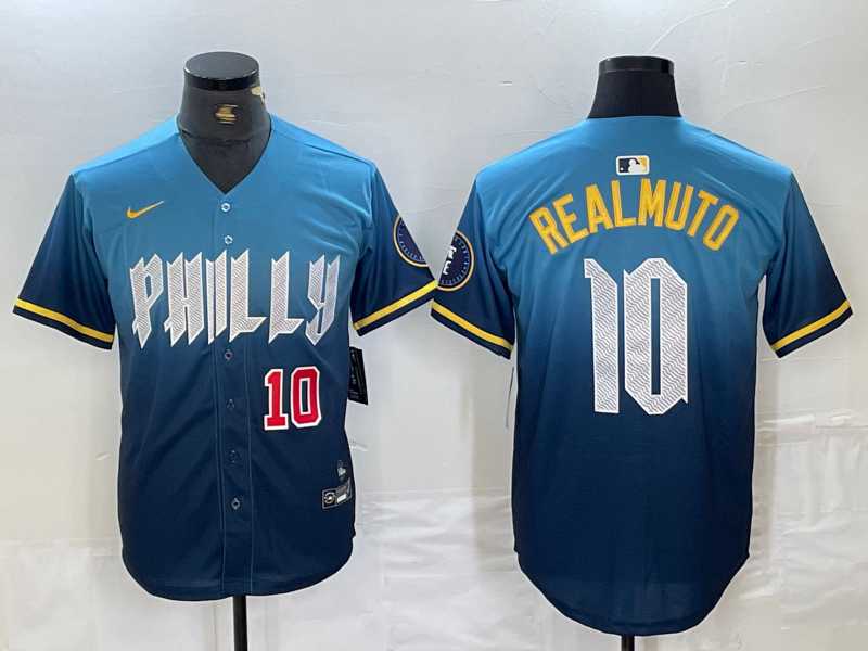 Men's Philadelphia Phillies #10 JT Realmuto Number Blue 2024 City Connect Limited Stitched Jerseys,We sell and wholesale Men's Philadelphia Phillies #10 JT Realmuto Number Blue 2024 City Connect Limited Stitched Jerseys on line form chian!